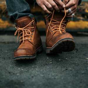 Foto Sepatu Boots Kulit Vintage Pria